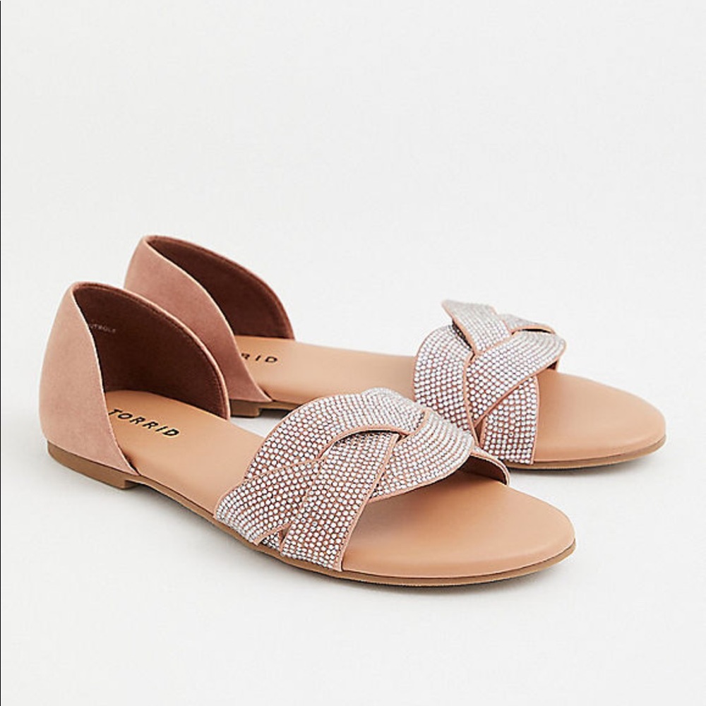 Blush Rhinestone Slides (Wide Width)